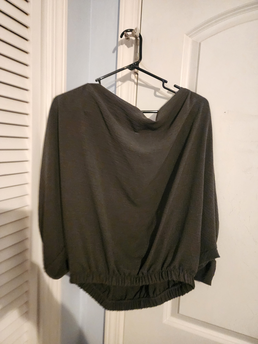 eesome Olive Green Batwing Dolman Blouse